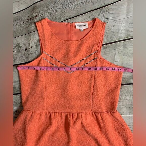 OLIVE & OAK | Orange/Peach Fit and Flare Dress Size Medium - Picture 5 of 6